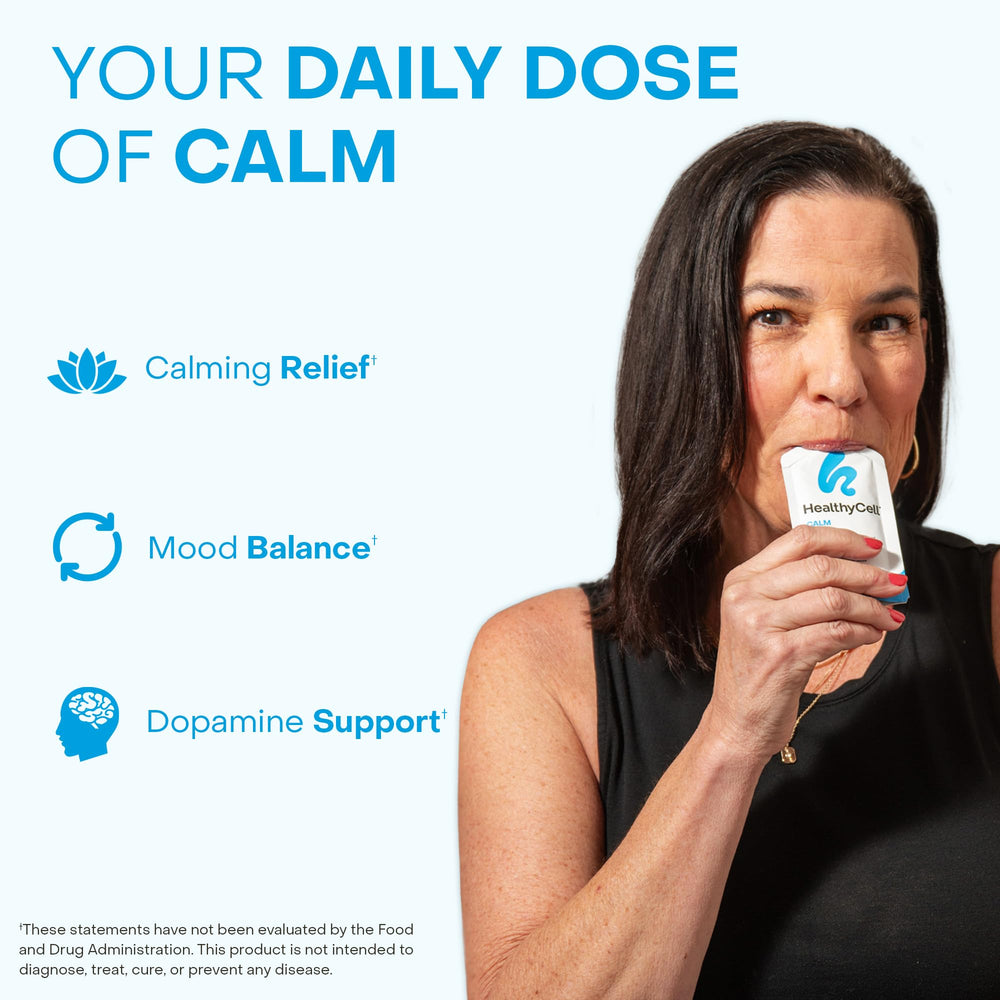 Healthycell Calm Mood gel pack close-up showing smooth texture.