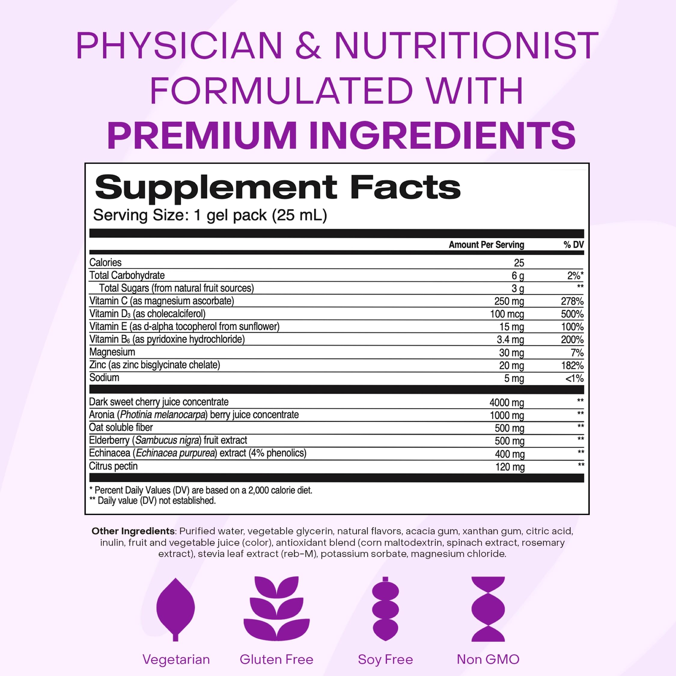 HealthyCell Immune Super Boost ingredients panel highlights echinacea and vitamin C
