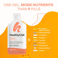 HealthyCell on-the-go gel packs enable travel-friendly focus support.