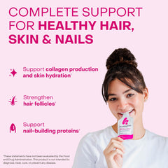 HealthyCell Vibrant raspberry gel pack, tasty support for hair and nails.
