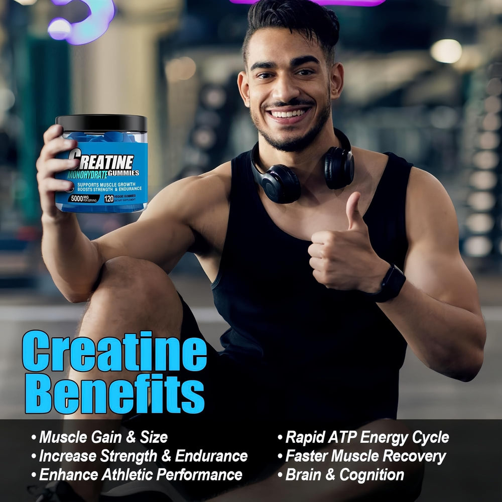 HealthyFinds Blueberry flavored gummies on gym mat after training