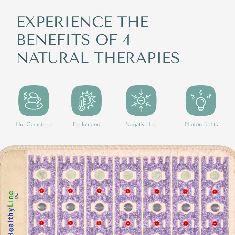 HealthyLine TAJ mat with tourmaline stones for efficient warming and comfort.