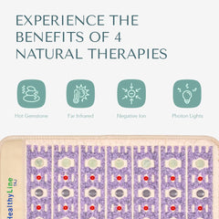 HealthyLine TAJ mat with tourmaline stones for efficient warming and comfort.