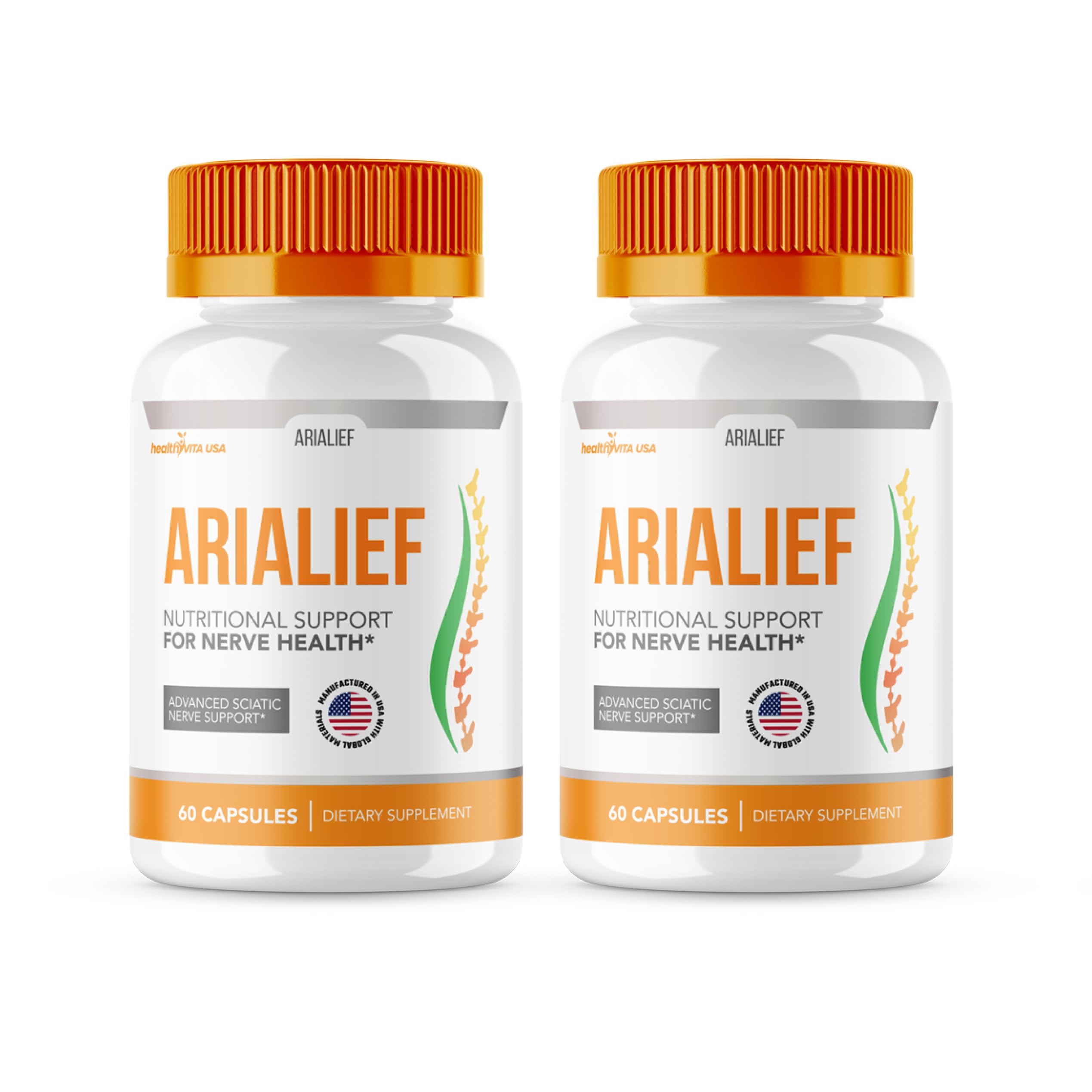 HealthyVita Arialief capsules bottle for daily energy support and overall wellness.