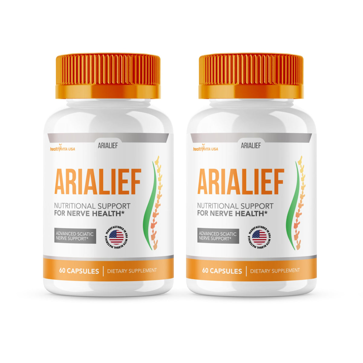 HealthyVita Arialief capsules bottle for daily energy support and overall wellness.