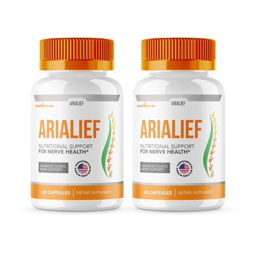 HealthyVita Arialief capsules bottle for daily energy support and overall wellness.