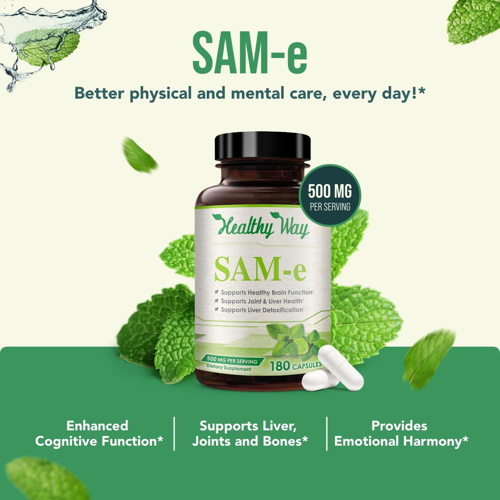 US-made facility badge with HealthyWayRx SAM-e.