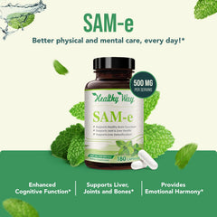 US-made facility badge with HealthyWayRx SAM-e.