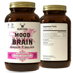 Heart & Soil beef brain supplement bottle showing daily focus support
