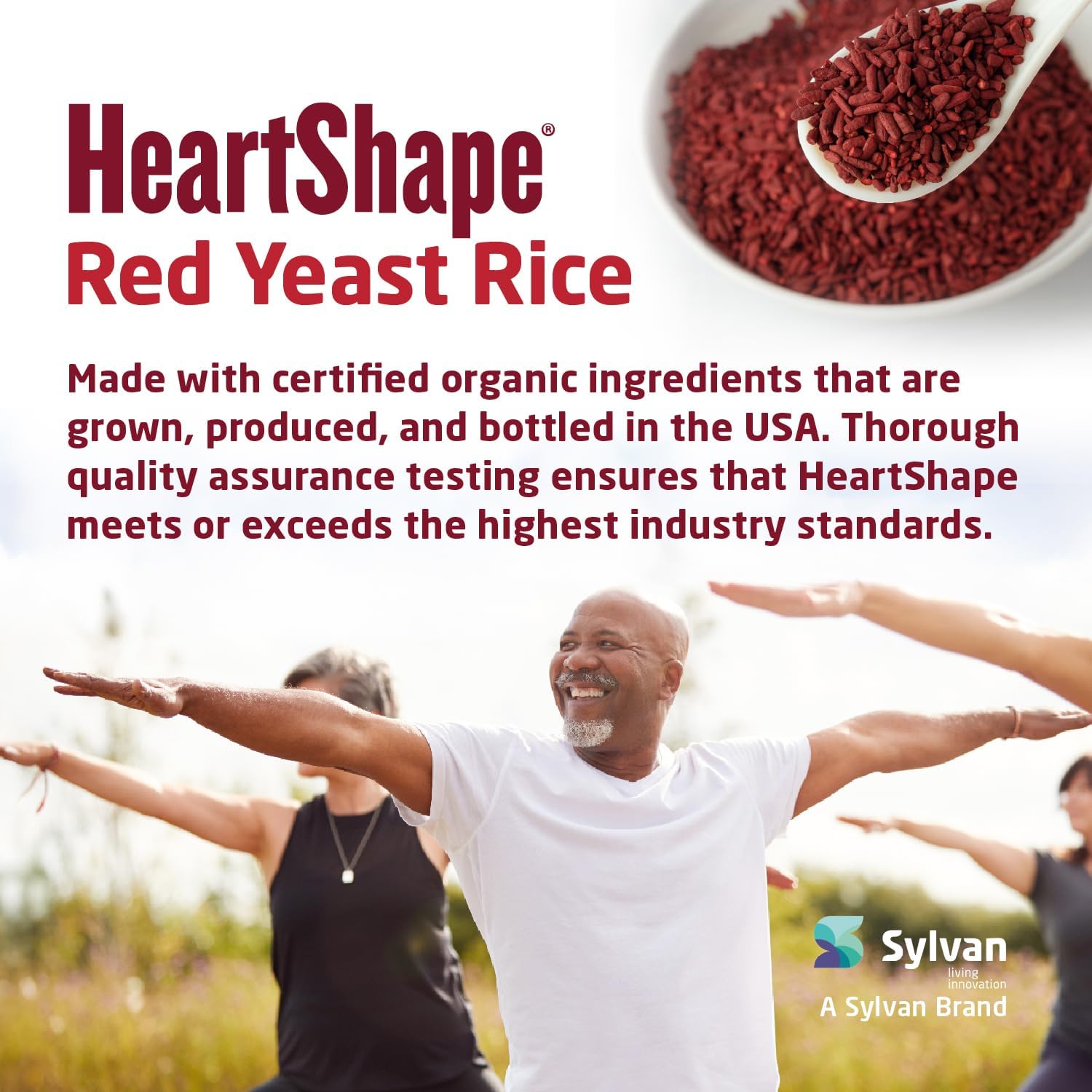 HeartShape red yeast rice top-view presents a convenient bottle for everyday routines.