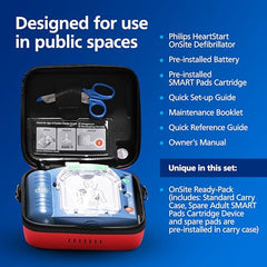 HeartStart OnSite carry case with pre installed pads for readiness