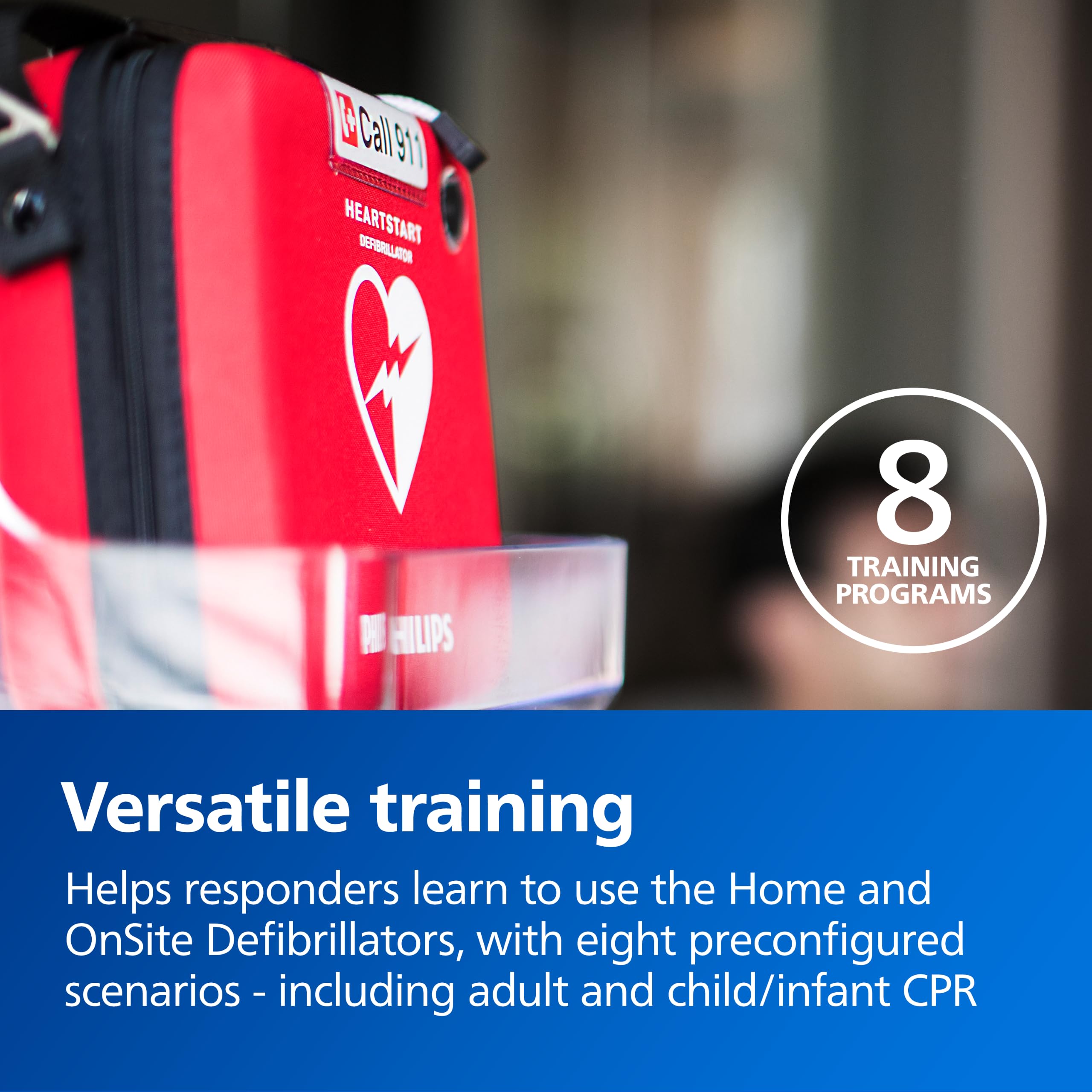 HeartStart external manikin adapter with training setup.