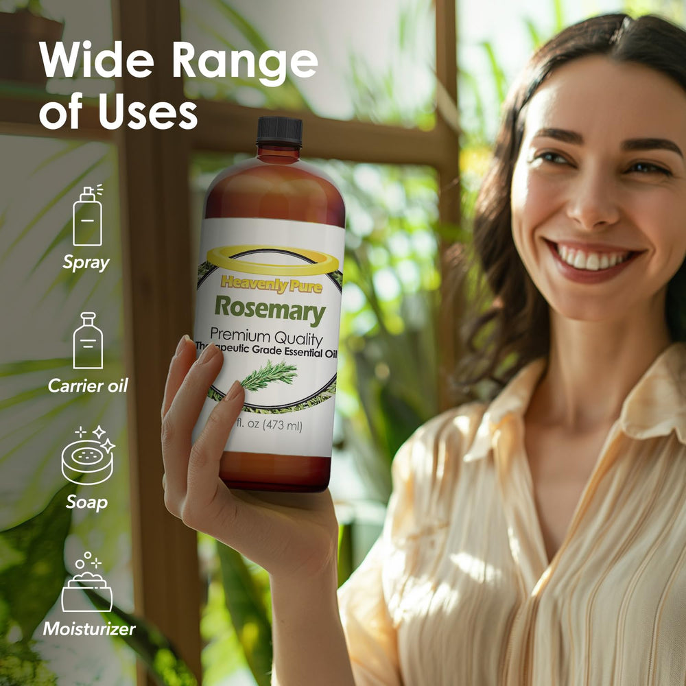 HEAVENLY PURE Rosemary Oil for hair care, diluted for shine and scalp comfort.