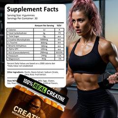Heavy Balance Creatine Gummies chew texture closeup for convenient pre-workout use.