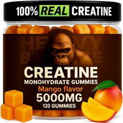 Heavy Balance Creatine Monohydrate Gummies front label shows 5000mg per serving.