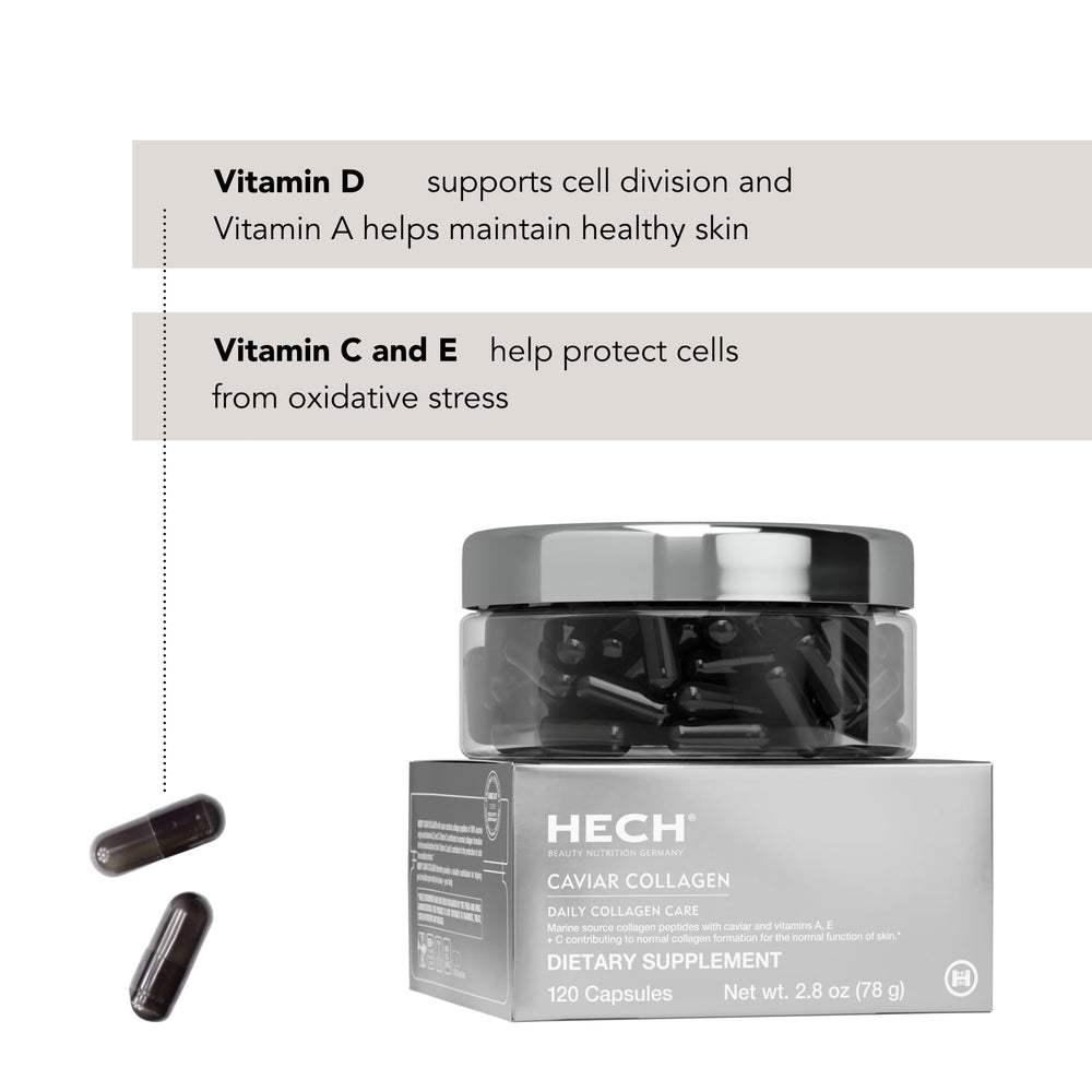 HECH Caviar capsules label detail confirms key ingredients and dosage
