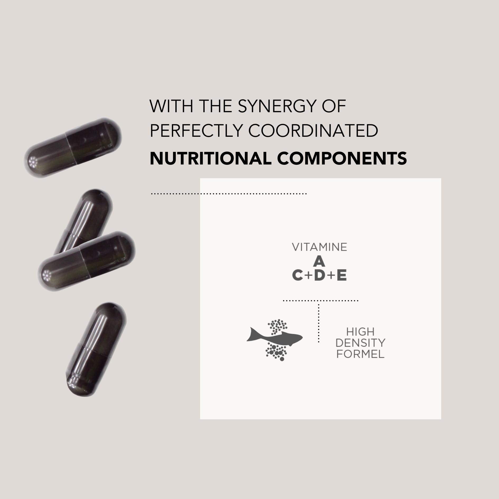HECH Caviar capsules packaging back with details on ingredients and usage