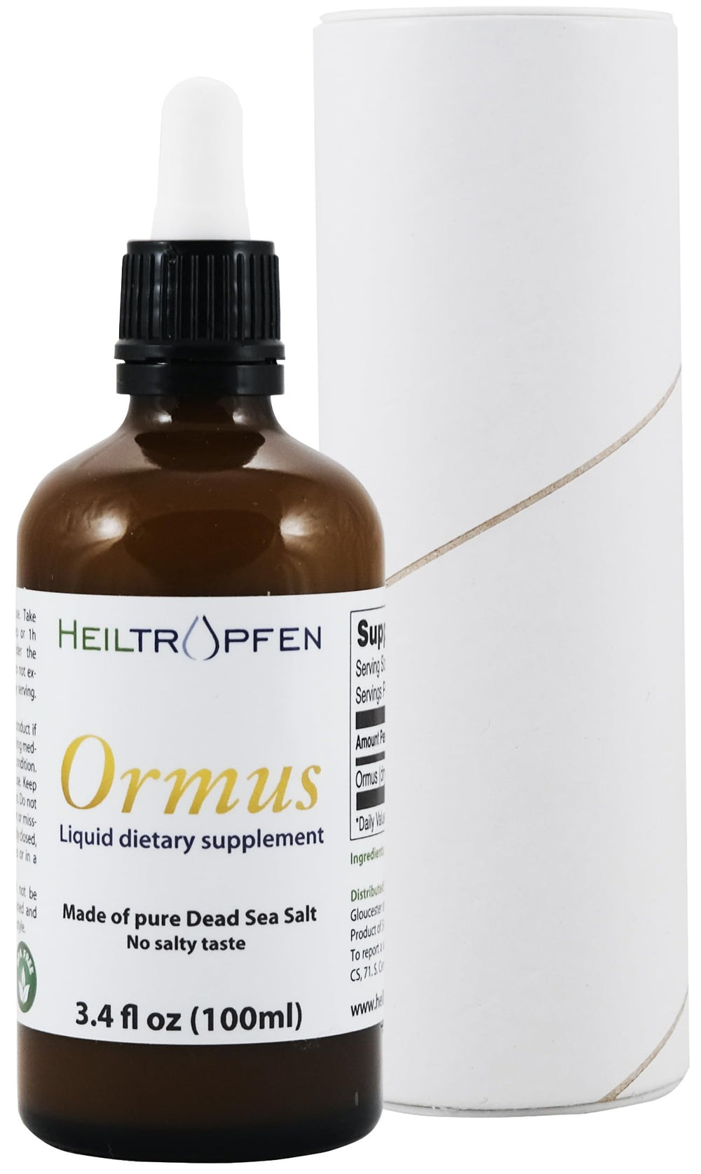 Heiltropfen Ormus bottle in amber glass preserves potency for daily use