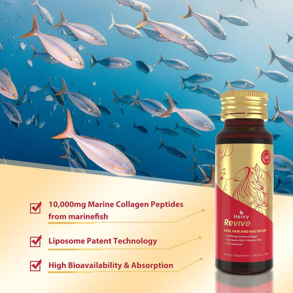 Heivy Liposomal Liquid Collagen multi-pack, convenient 10-bottle supply.