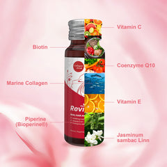 Heivy Liquid Collagen bottle pour demonstrates convenient daily use for skin vitality.