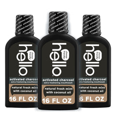 Hello pack-of-three mouthwash collection demonstrates value and long-lasting freshness.