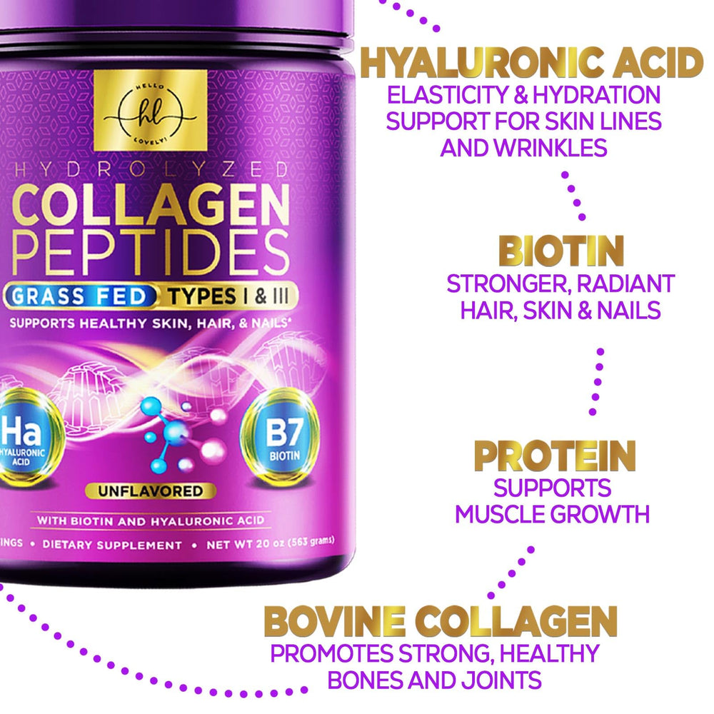 Hello Lovely Collagen Powder poured into smoothie.