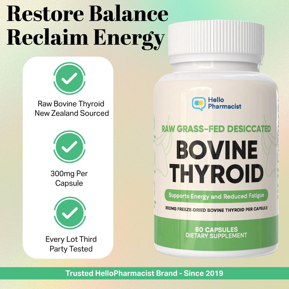 HelloPharmacist energy-support visual conveying natural vitality from quality thyroid product.