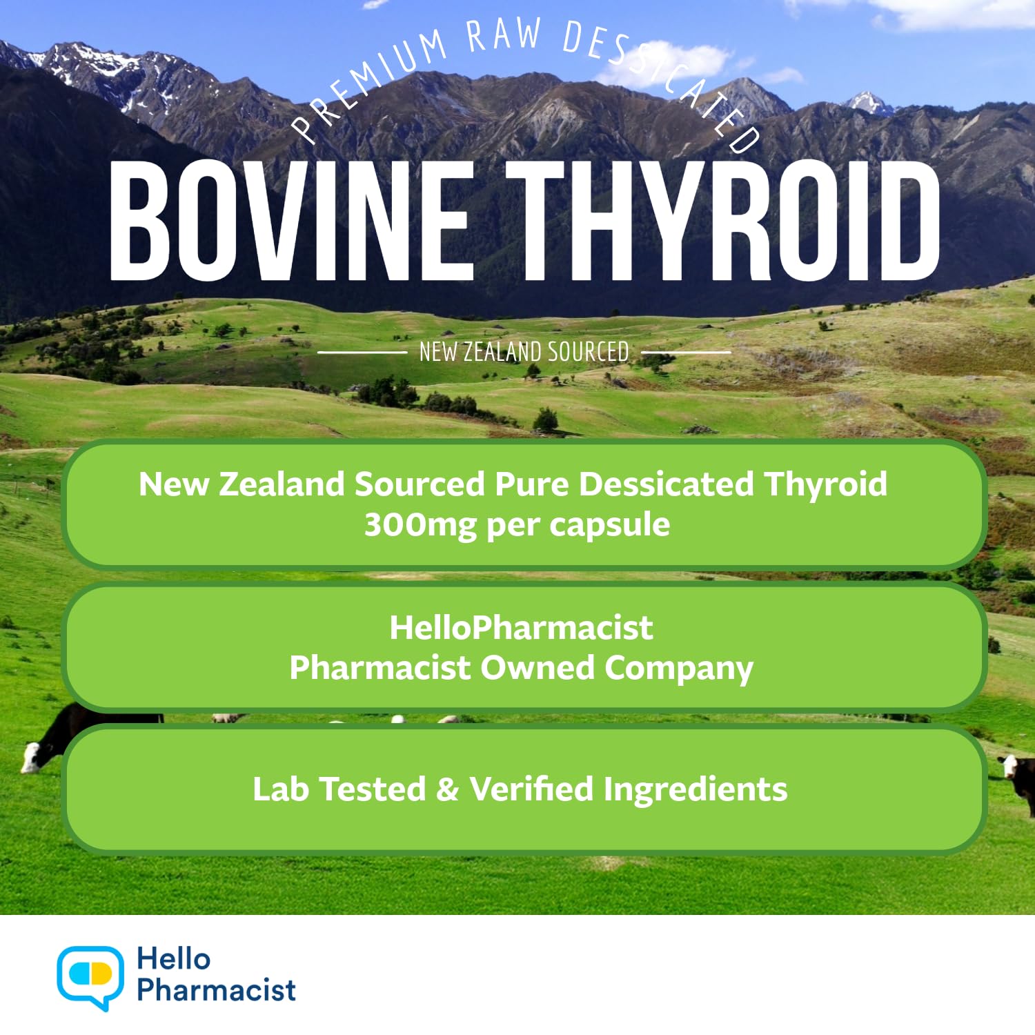 HelloPharmacist grass-fed beef thyroid image showing natural nutrients backing daily vitality.