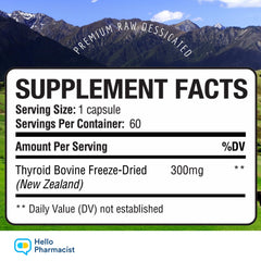 HelloPharmacist New Zealand sourced cattle highlight ethical grass-fed origins for thyroid support.