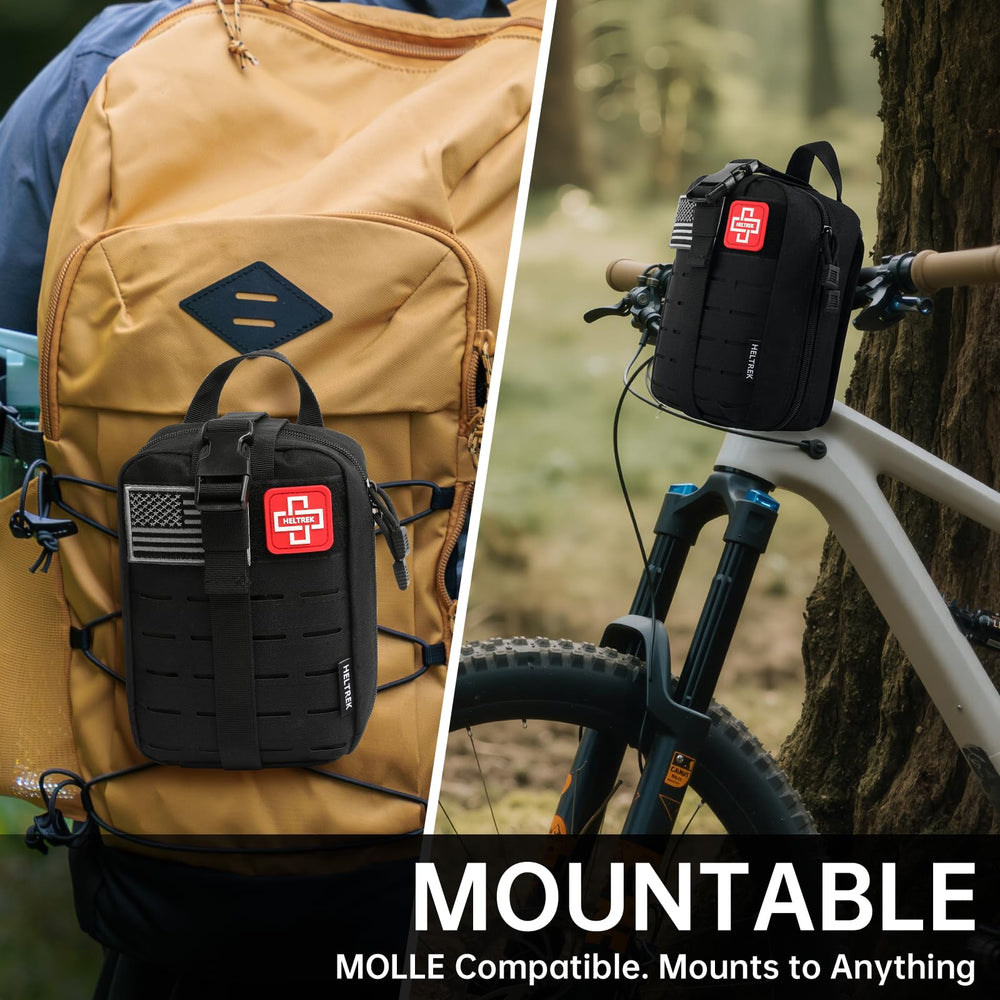 Heltrek Trauma Kit MOLLE pouch keeps gear organized for quick field access.