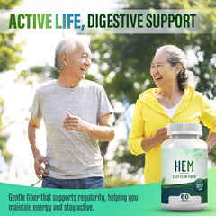 Hem Healer Easy-Flow Fiber on shelf promotes convenient plant-based wellness