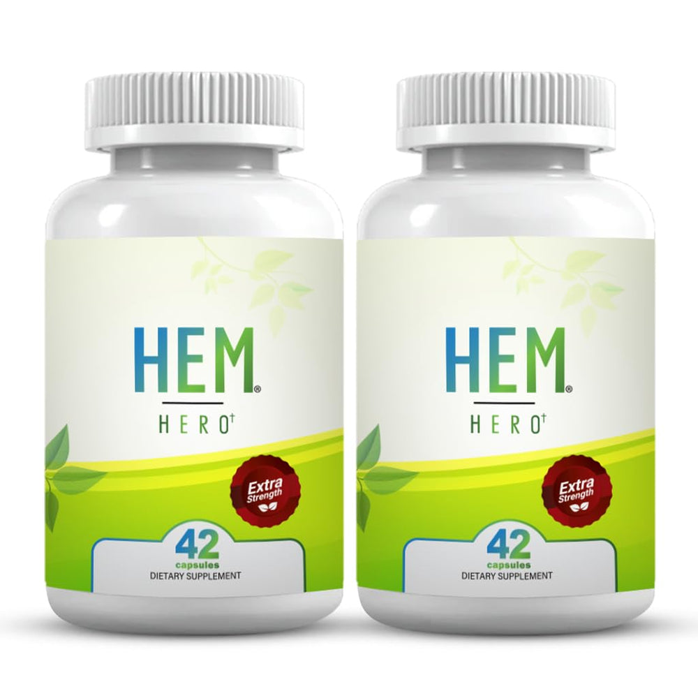 Hem Healer Hem Hero Extra Strength bottle for natural symptom support.