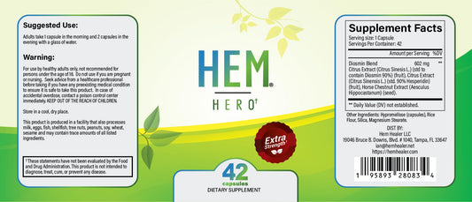 Hem Healer Hem Hero Extra Strength packaging highlights natural hemorrhoid care.