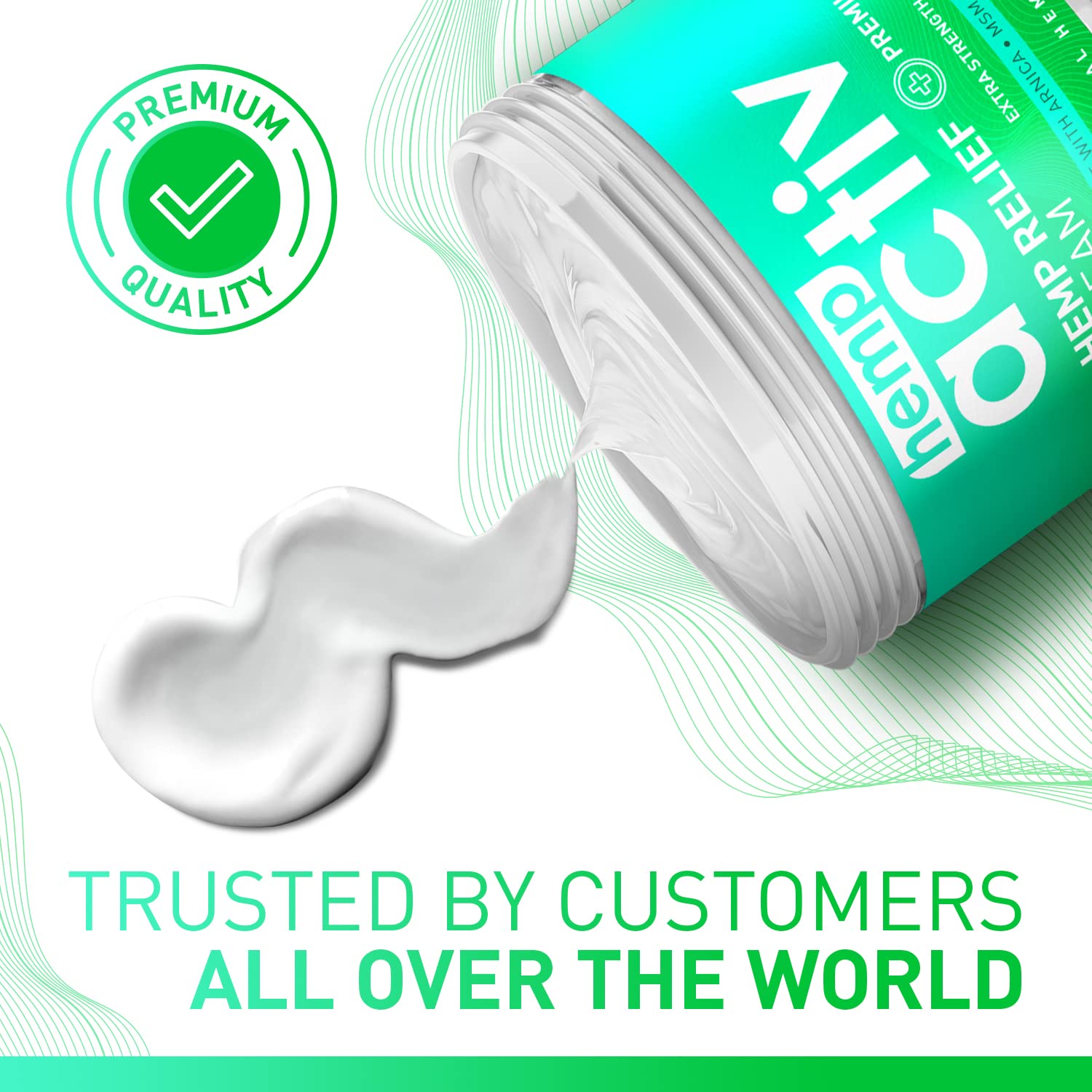 HEMPACTIV Cooling Cream 4oz best-value size label on jar.