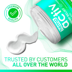 HEMPACTIV Cooling Cream 4oz best-value size label on jar.