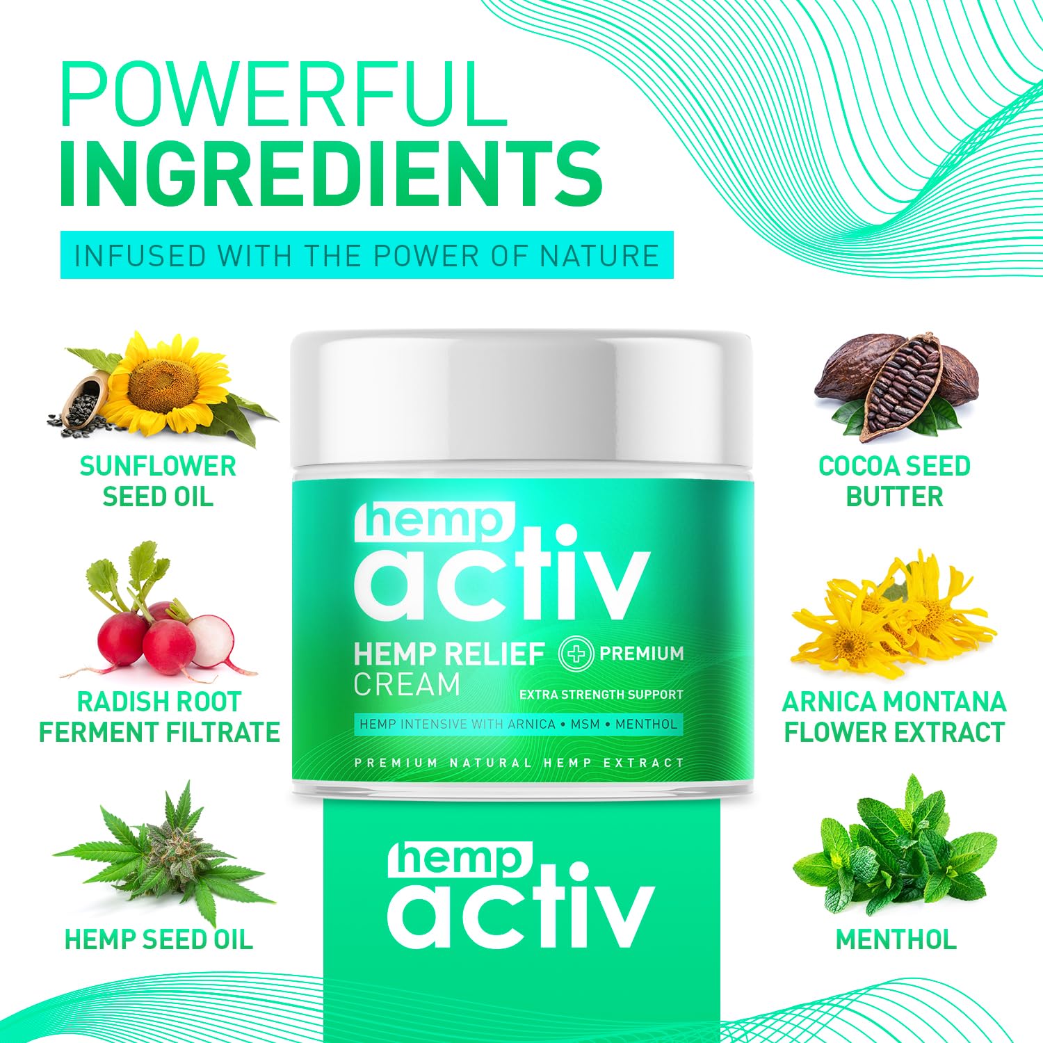 HEMPACTIV Cooling Cream applied to knee for targeted use.