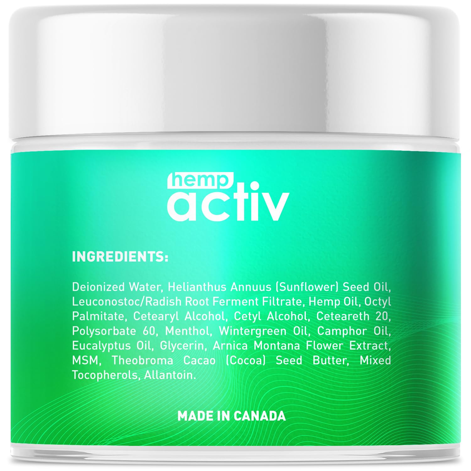 HEMPACTIV Cooling Cream packaging display in a retail setting.