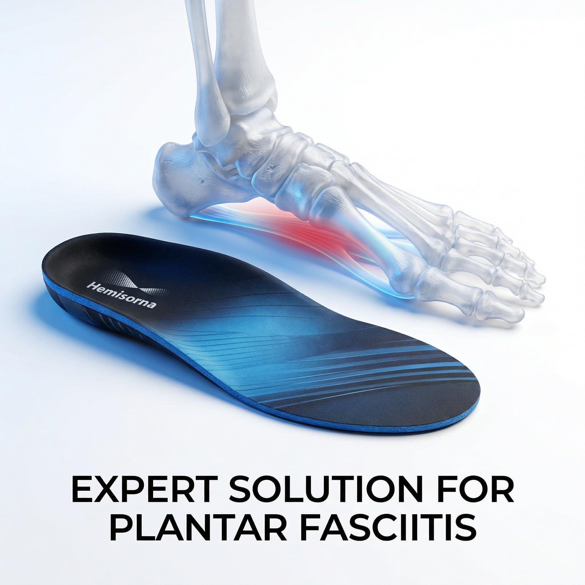 Hemisorna deep U-heel cradle keeps foot alignment and stability during long shifts.