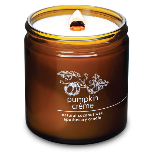 Hemlock Park crackling-wick candle in pumpkin creme 16oz for cozy ambience
