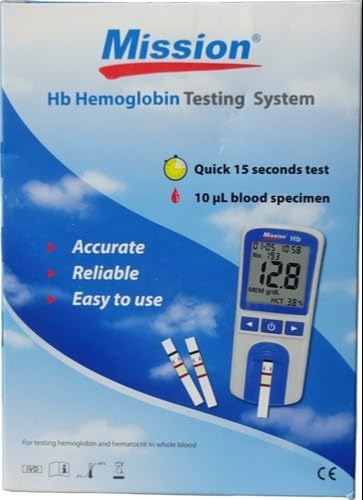 HEMOTOUCH Mission Acon glucometer display for quick home readings and simple monitoring.