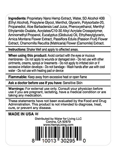 Packaging of Hemp Living Freeze Roll-On 3 oz bottle.