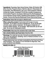 Packaging of Hemp Living Freeze Roll-On 3 oz bottle.