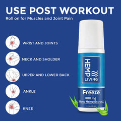 HEMP LIVING Freeze Roll-On Aloe vera base for gentle skin hydration