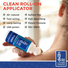 HEMP LIVING Freeze Roll-On targets joint areas for focused comfort.
