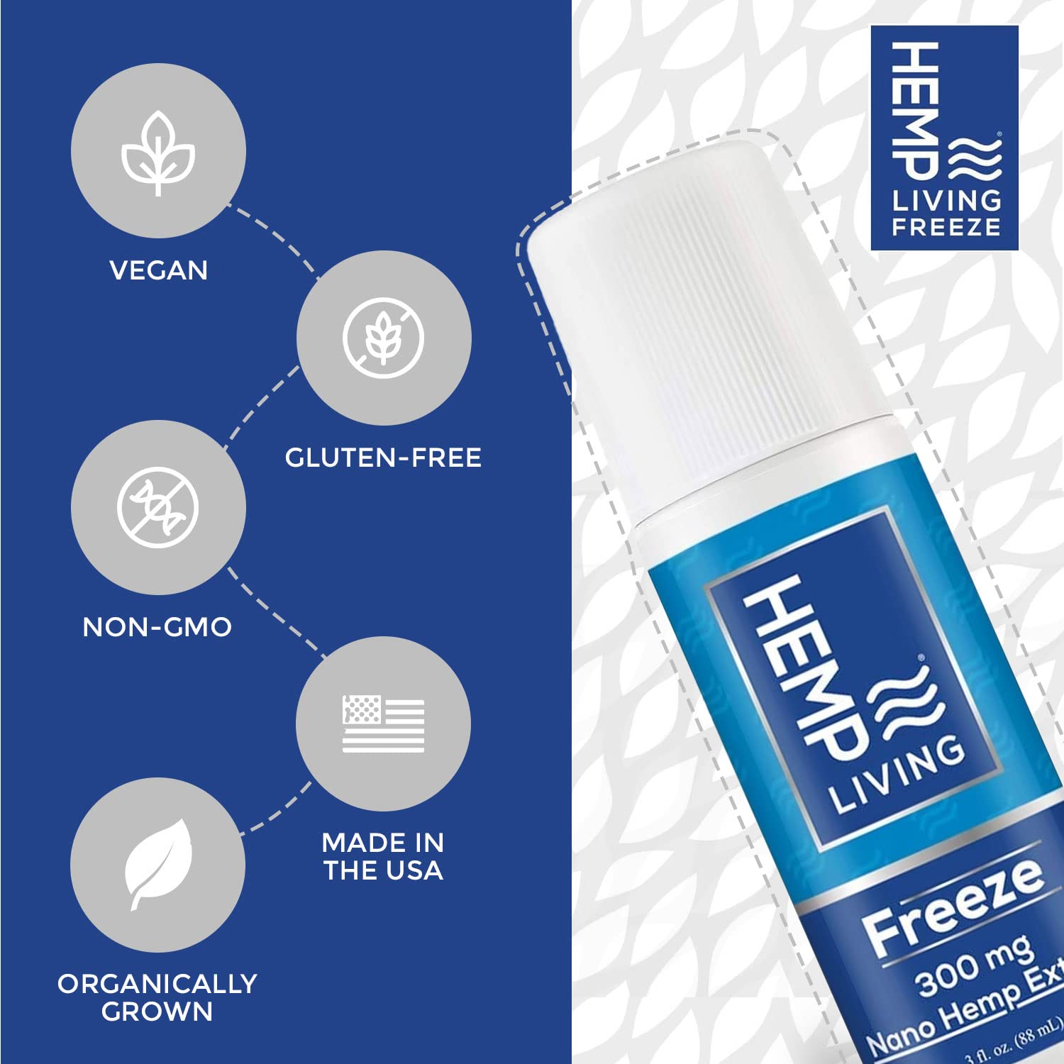 HEMP LIVING Freeze Roll-On used post-workout for soothing muscle tension.