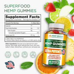 HempBridge relaxation gummies bottle supports daily calm and balance.