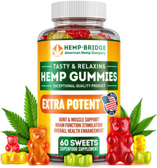 HempBridge sleep gummies bottle promotes a calm evening routine.