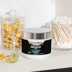 Hempvana Platinum application on the back demonstrates broad coverage