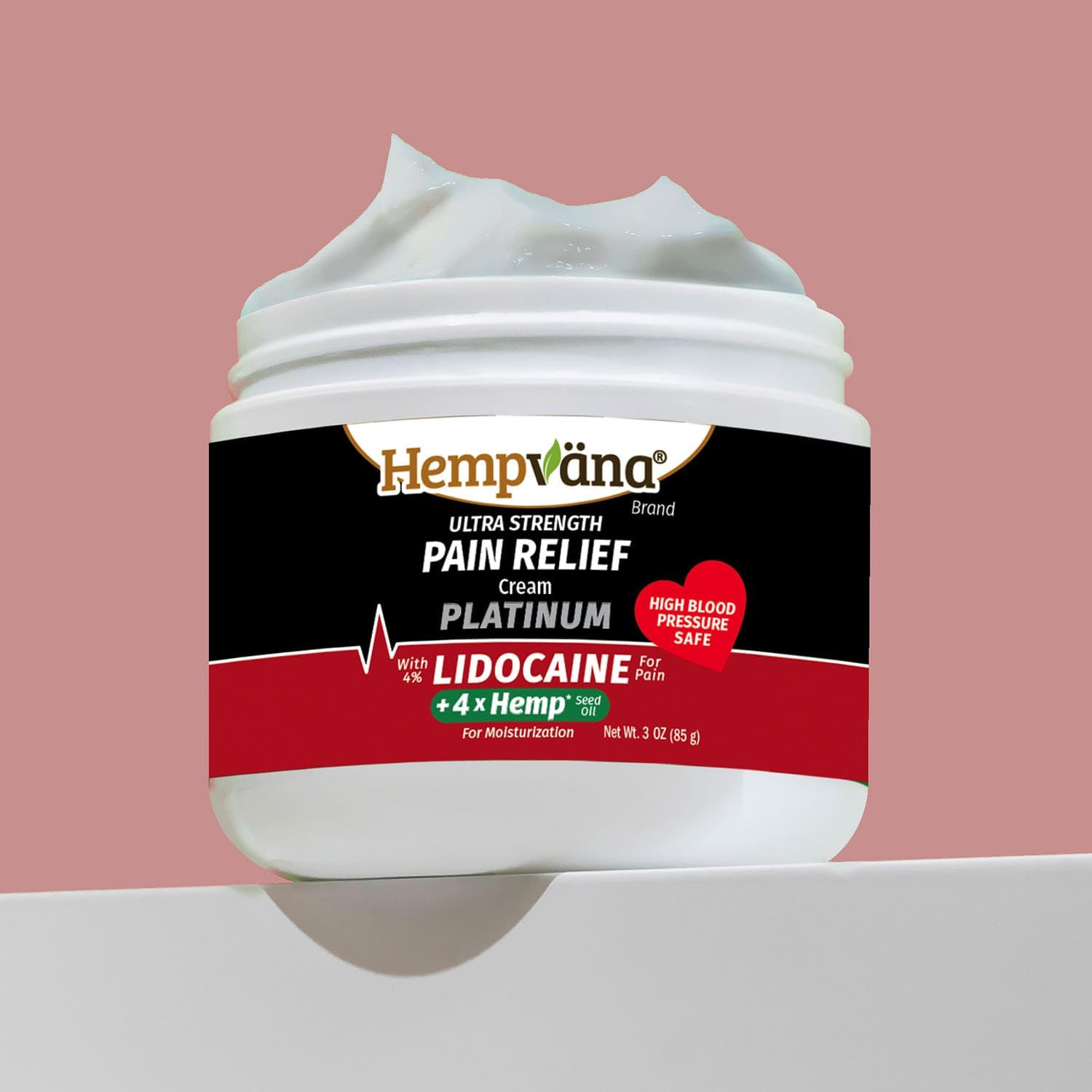 Hempvana Platinum lidocaine cream seed oil ingredient detail on label