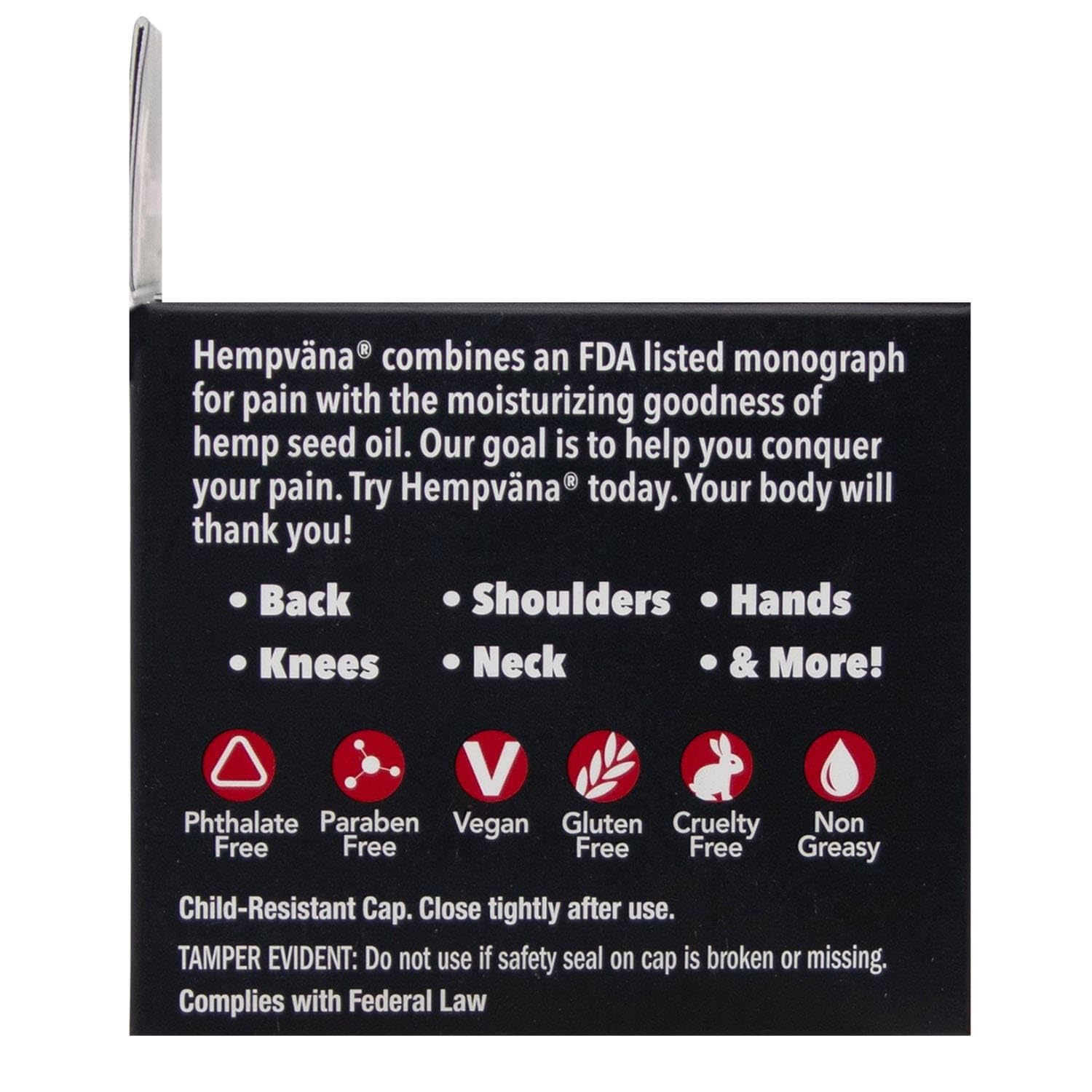 Hempvana Platinum lidocaine cream turmeric ingredient note on packaging